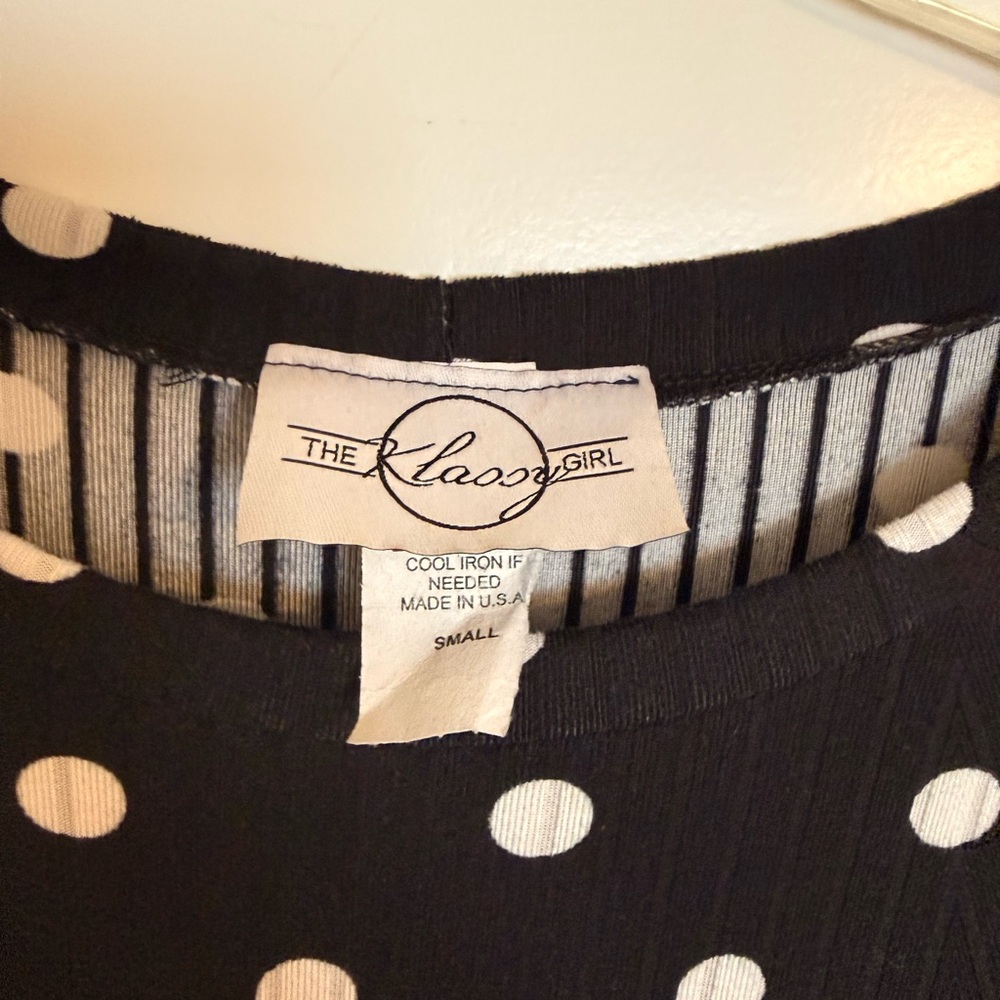 Klassy Girl Black and White Polka Dot Dress - Picture 3 of 4